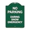 Signmission No Parking-During Snow Emergency, Green & White Aluminum Sign, 18" x 24", GW-1824-23811 A-DES-GW-1824-23811 - alternate 1
